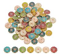 PH PandaHall 7 Colors Flower Enamel Beads 70pcs Daisy Spacer Beads 12mm Floral Bracelets Beads Metal Loose Beads Craft Beads for DIY Jewellery Making Friendship Bracelet Necklace Earring Supplies