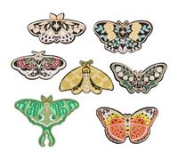 PH PandaHall 7 Styles Butterfly Moth Iron on Patches 7pcs Insect Embroidered Patch Butterfly Sew On Patches Delicate Embroidered Appliques for Hats Backpack Clothes Jeans Jackets DIY Crafts Repair