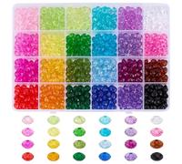 PH PandaHall 720pcs 8mm Crystal Beads for Jewellery Making, 24 Colors Acrylic Faceted Rondelle Beads Transparent Gem Bead Loose Bead for Bracelet Necklace Earring Jewellery Making DIY Craft