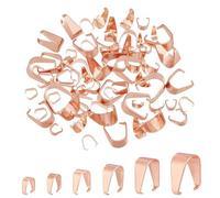 PH PandaHall 72pcs 6 Sizes Stainless Steel Pendant Bail Pinch Bails Snap on Bails Necklace Bails Pendant Clasps Clip Links Connector Charm Clasps for Jewelley Making DIY Crafts 6~13.5mm, Rose Gold
