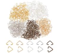 PH PandaHall 750Pcs Iron Triangle Rings, 5 Colors 9mm Open Jump Rings Buckle Clasps Pinch Clip Bail Hang Drops Pendant Buckle Charm Bead Pendant Connector for Webbing Strapping Bags Jewelry DIY