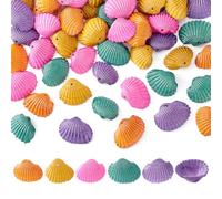 PH PandaHall 75pcs Dyed Clam Shells Natural Shell Beads, 5 Colours Drilled Tiny Scallop Sea Shells Ocean Beach Seashells for Candle Jewellery Making Home Decoration Party Wedding Decor, 15~25mm