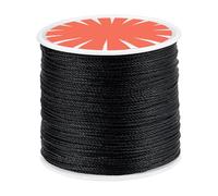 PH PandaHall 76 yards Waxed Polyester Cord Black Jewellery String 0.6mm Round Thread for Waist Beads Necklace Hand Sewing Bookbinding Basket Weaving Micro Macrame Bracelets Jewellery Making