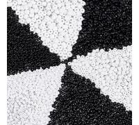 PH PandaHall 7908pcs Black White Seed Beads Mini Glass Seed Beads, 2/3/4mm Round Spacer Bead for Earring Bracelet Necklace Jewellery Making Crafts, Hole: 1~1.5mm