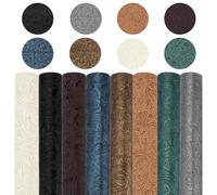 PH PandaHall 8 Colors Embossed Faux Leather Sheets Tooled Faux Leather Sheet Flower Textured Synthetic Fabric for DIY Bows Making Crafts Wallet Bag Sewing Material, 33x20cm
