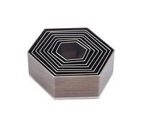 PH PandaHall 8 pcs High Carbon Steel One Hole Hollow Punch Cutter Set, 8 Sizes Hexagon Leather Die Cutter Tool Cutting Punching Die for Handmade DIY Leather Craft, Not Regular Hexagon