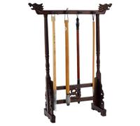 PH PandaHall 8-Pin Wood Calligrapghy Brush Holder Chinese Brushes Hanging Holder Japanese Calligraphy Pen Hanger Carving Sumi Brush Stand Wenge Writing Brushes Rack for Beginners Students Professional