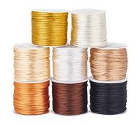 PH PandaHall 8 Rolls Nylon Rattail Satin Cord 2mm Rat Tail Cord Braided Nylon String Chinese Knotting Cords Kumihimo Macrame Thread Assorted for Bracelets Crafting Christmas Tree Ornament