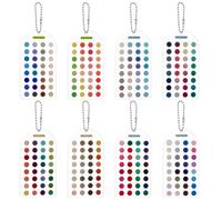 PH PandaHall 8 Style Seasonal Colour Analysis Swatch Card, Portable Colour Matching Guide Acrylic Colour Palette Card with Ball Chain for Outfits Clothing Makeup Colour Theory Guide Palettes