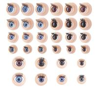 PH PandaHall 8 Styles 3D Simulated Eyes 16 Pairs Half Round Eyeball with Eyelash Amigurumi Cartoon Movable Eye Puppet Stuffed Simulated Eyeball for Tedding Puppet Bear Stuffed Animal
