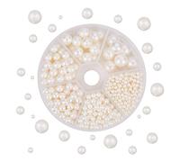 PH PandaHall 800pcs 6 Sizes White Pearl Beads Undrilled/No Hole Acrylic Round Bead Matte Craft Beads for Valentine's Day Vase Fillers Wedding Birthday Party Home Decoration