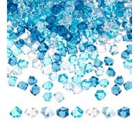 PH PandaHall 800PCS Artificial Ice Nuggets Gem Blue White Vase Fillers 4 Colors Artificial Crushed Ice Rocks Clear Simulated Diamond Bead for DIY Craft Vase Floral Display Wedding Decor