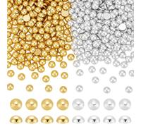 PH PandaHall 800pcs Flat Back Half Round Pearls Gold Silver Flatback Pearls, 10mm Round Cabochons Flatback for Craft Projects Jewellery Making Shoes Scrapbook Nail Art Decoration