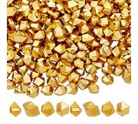 PH PandaHall 800PCS Ice Simulated Nuggets Golden Artificial Crushed Ice Rocks Diamond Plastic Bead Cubes Crystals For DIY Craft Vase Fillers Floral Display Pretending Prop Decorations