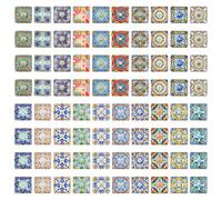 PH PandaHall 80pcs 20 Styles Square Glass Cabochons 15mm Flower Pattern Mosaic Tiles Mosaic Cabochon Flat Back Floral Glass Dome Cabochons for for Crafts Picture Flowerpots Earrring Jewellery Making