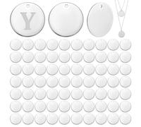 PH PandaHall 80pcs 20mm 304 Stainless Steel Stamping Blank Tag Pendants, Flat Round Metal Discs Stamping Blank Bar Stamping Discs Blank Name Pendant for DIY Necklaces Bracelets Handmade Jewelry Making