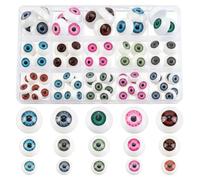 PH PandaHall 80PCS Halloween Eyeballs Half Round Realistic Eyes, 12-20mm | 15 Styles Hollow Eyeballs, Horror Props Costume Eyes for Party Decor Art Sculptures Props Puppets Jewellery Making
