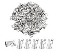 PH PandaHall 80PCS Megaphone Cheer Charms Antique Silver Loudspeaker Dangle Pendants Mini Cheerleading Trumpet Charms Tibetan Horn Pendants for DIY Crafts Necklace Bracelet Earring Jewellery Making