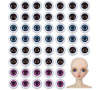 PH PandaHall 80pcs Realistic Eyes 10mm Half Round Eyeballs 4 Colors Acrylic Hollow Eyeball for Stuffed Animal Amigurumi Halloween Party Decor Sculptures Props