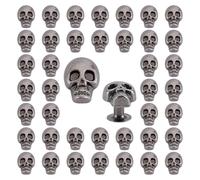 PH PandaHall 80pcs Skull Rivets Studs 11x9mm Skull Head Rivets Studs Decorative Rivet Studs Buttons Studs Skeleton Rivet for Leather Bracelets Bags Halloween Gothic, Antique Bronze