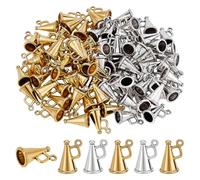 PH PandaHall 80pcs Tibetan Megaphone Cheer Charms Loudspeaker Pendants Antique Silver Golden Megaphone Charms Cheerleading Dangle Pendants for DIY Crafts Necklace Bracelet Jewelry Making
