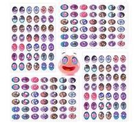 PH PandaHall 84pairs Decorative Eye Stickers, Oval Eye Sticker Label Colourful Doll Eyes Stickers for Doll Making DIY Dolls Makeup Tool Accessories