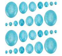 PH PandaHall 84pcs Synthetic Turquoise Stone Cabochons, 7 Sizes Flat Oval Cabochons Blue Texture Gemstone Tiles for Bracelet Necklace Earring Cameo Carfts Jewelry Making, 8/10/14/18/25/30/40mm