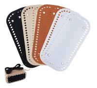 PH PandaHall 8pcs 4 Colors Bag Bases for Crochet, 8.6x3.9 inch Felt Basket Bottoms, Classic Style, Crochet/Knitting Bag Base, Black, Brown, White, Earth Tones