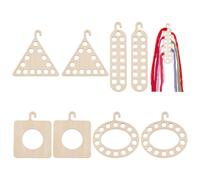 PH PandaHall 8pcs 4 Styles Wooden Embroidery Thread Organizers with Hooks Cross Stitch Floss Organizers with Holes Wood Thread Holders for Crafts Cross Stitch Sewing Embroidery Floss Storage