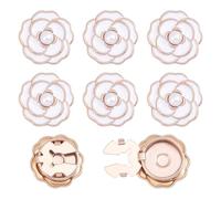 PH PandaHall 8pcs Flower Button Covers Flower Pearl Cufflinks Elegant Rose Button Covers Buckles Floral Blouses Cufflinks for Women Dress Shirt Shawl Suit Wedding Party, White, 20mm