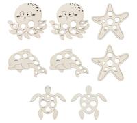 PH PandaHall 8pcs Safety Eye Tool for Amigurumi 4 Style Wood Auxiliary Tool for Attaching Safety Eyes and Washers Octopus Starfish Dolphin Turtle Insertion Tools for Crochet Stuffed Animal Eyes 6-24mm