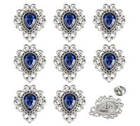 PH PandaHall 8pcs Water Drop Brooch Pins Teardrop Lapel Pins Red Crystal Brooches Vintage Style Pins Tear Drop Brooch for Women Clothing Dress Party Dance Wedding Banquet Jewelry Accessories, Metal