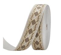 PH PandaHall 9.1m Rustic Webbing Strap, 38mm Rhombus Ethnic Jacquard Ribbon Decorative Woven Ribbon Purse Belt Strap Webbing Belt for Tote Bag Backpack, Pet Collars, Sewing, DIY Crafts, Brown