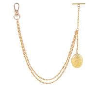 PH PandaHall 9.44 Inch Golden Watch Chain Suit Vest Wallet Chain Pocket Watch Fob T Bar Men's Pocket Link Chain Vintage Style Chains for Husband Father's Day, Pendant: 1.4 Inch