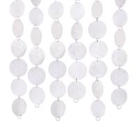 PH PandaHall 9.7 Feet Natural Shell Chains, 2 inch White Capiz Shells Round Capiz Shells Pieces Sea Shell Garland Strands with Metal Loops for Wind Chimes Door Curtain Handcrafts Jewellery Making