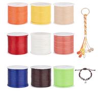 PH PandaHall 9 Colors Waxed Cord Polyester Cord Thread Beading String for Bracelet Making Waxed String for DIY Crafts Beading Kontting Sewing Macrame Supplies Jewellery Making, 11 Yards/Roll 1.5mm