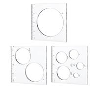 PH PandaHall 9-in-1 Acrylic Router Jig Templates, Circle Stencil Template Drawing Scale Rulers for Woodworking Painting Drawing Aids School Office, 0.26/0.51/0.77/1/1.28/1.5/1.75/2/3 Inch