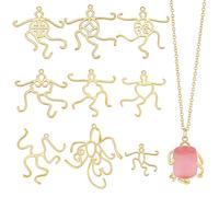 PH PandaHall 9 Styles 5 Claws Prong Pendant Blank Gold Pendant Setting Brass Prong Pendants Base Hollow Claw Pendants Jewelry Making Supplies for Irregular Gemstone DIY Necklace Crafting Gift Giving