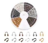 PH PandaHall 900pcs 6 Colors Brass Wire Guardian Wire Cable Protectors for Bearring Bracelet Necklace Jewelry DIY Craft Making