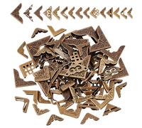 PH PandaHall 90pcs 15 Styles Metal Book Corner Protector, book protector Corner Protectors Guard Edge Cover Vintage Book Scrapbooking Protector for Journals Paperbacks Jewelry Boxes, Antique Bronze