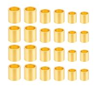 PH PandaHall 90pcs 925 Sterling Silver Crimp Beads, 3 Sizes Tube Spacer Beads Golden Ends of Jewellery Strings Column Stoppers Crimping Bead for DIY Crafts Jewellery Making Supplies, Hole 0.6/1/1.6mm