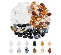 PH PandaHall 90pcs Teardrop Crystal Glass Beads 12x8mm Faceted Crystal Beads Loose Beads Bulk for DIY Beading Projects Bracelets Necklaces Earrings Jewellery Making