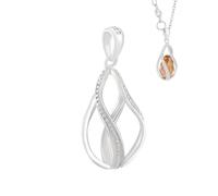 PH PandaHall 925 Sterling Silver Cage Pendant, Twisted Teardrop Pearl Cage Charms Beads Cage Locket Pendant Pearl Jewellery Making Supplies for DIY Necklaces Bracelets Earring Charm Crafts