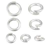 PH PandaHall 925 Sterling Silver Locking Jump Rings 8pcs 3 Sizes Open O Rings Snapping Circle Linking Ring Thick Jewellery Connectors for Necklace Bracelet Jewellery Making DIY Handicrafts 6/8/10mm