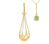 PH PandaHall 925 Sterling Silver Pearl Cage Pendant, Golden Pearl Cage Charm Hollow Beads Holder Openable Stone Holder Cages Locket Pendants for Necklace Earring Jewellery Making Craft