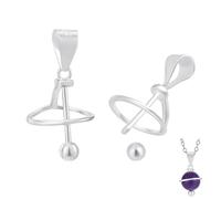 PH PandaHall 925 Sterling Silver Pendant Bails Beadable Planet Connector Clasp Charms with 925 Stamp, Bail Clip Clasp Pendant Accessory for Necklace DIY Jewellery Craft Making, 15x10mm