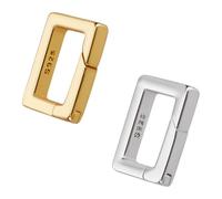PH PandaHall 925 Sterling Silver Spring Rings Rectangle Spring Carabiner Gold Silver Snap Clip Hooks for Bag Purse Handbag Strap Craft Jewellery Making Bracelet Connector Necklace Clip