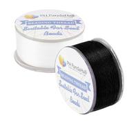 PH PandaHall 92m 0.1mm Beading Thread Black White Bracelet String Nylon Thread Cord Jewellery Braided String Sewing Thread for Jewellery Making Seed Bead Bracelets Necklace Earrings DIY Craft