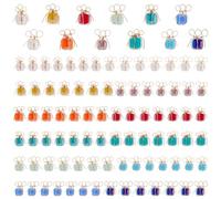 PH PandaHall 96pcs 12 Colours Handmade Glass Crystal Charms Gift Box Glass Crystal Pendants Copper Wire Wrapped Cube Pendants for Necklace Bracelet Earring Jewellery Making Gift Decoration, 8mm Beads