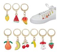 PH PandaHall 9pcs Fruit Shoe Charms Gold Shoelace Charms for Sneakers, Fruit Themed Shoes Decoration Charm for Sneakers Canvas Shoes Boots Bags Jewelry Making, 1.18~1.34 inch